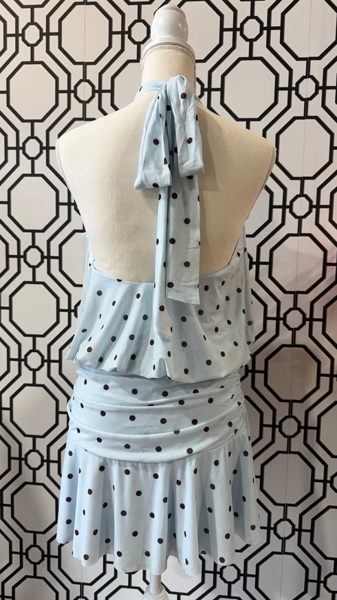 SWEET POLKA DOT HALTER DRESS