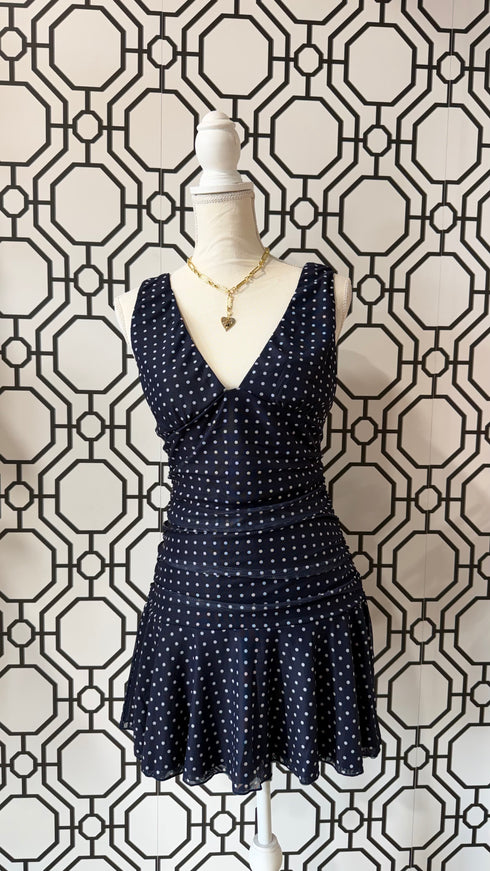 MIDNIGHT POLKA CHARM DRESS