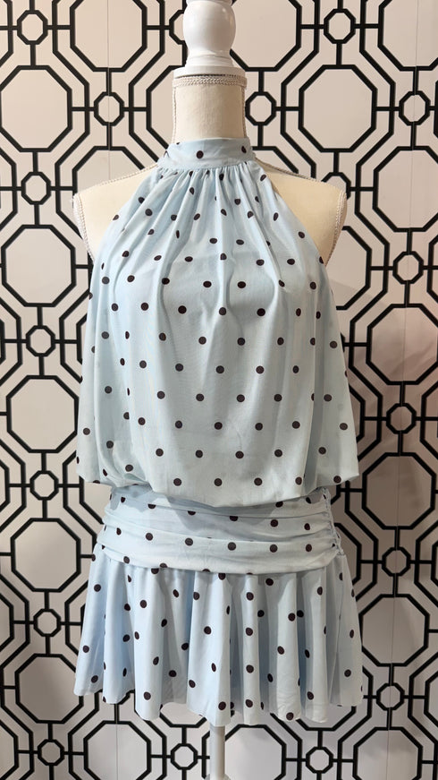 SWEET POLKA DOT HALTER DRESS