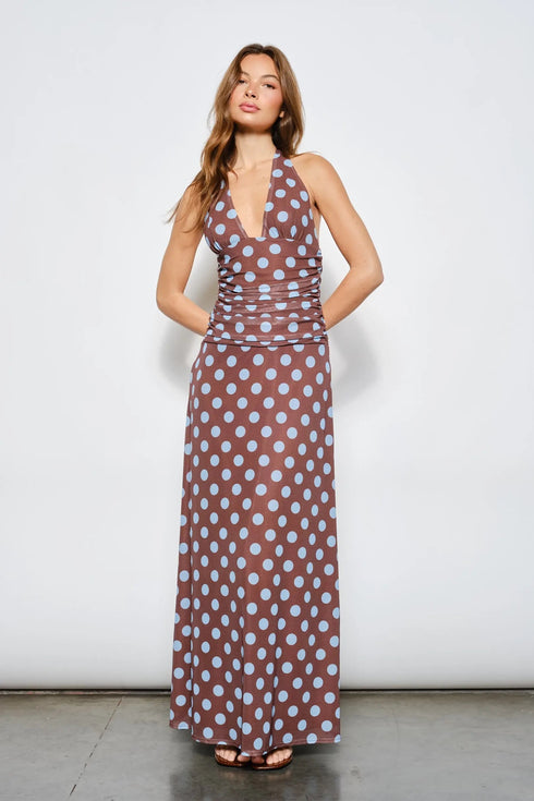 COCOA SKY POLKA MAXI DRESS