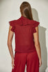 CRIMSON RUFFLE CHARM TOP