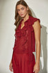 CRIMSON RUFFLE CHARM TOP