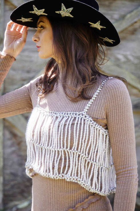 RHINESTONE PEARL TOP