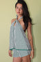 SANTORINI STRIPE HALTER ROMPER