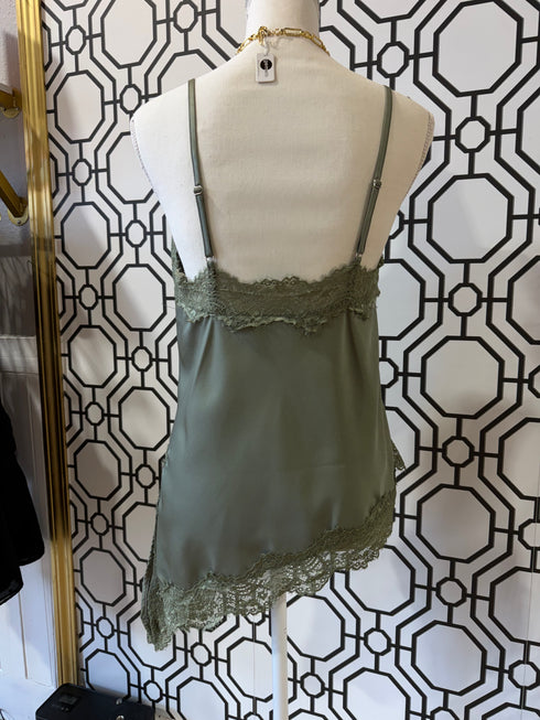 OLIVE AFTERGLOW LACE CAMI