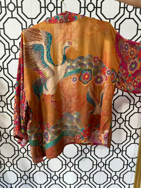 GOLDEN CRANE KIMONO JACKET