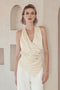 SCULPTED DRAPE HALTER TOP