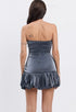 CHARCOAL BUBBLE MINI DRESS