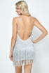 METALLIC TIERED FRINGE DRESS
