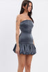 CHARCOAL BUBBLE MINI DRESS
