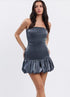 CHARCOAL BUBBLE MINI DRESS