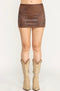 SADDLE CHIC STUDDED MINI SKIRT