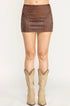 SADDLE CHIC STUDDED MINI SKIRT