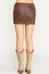 SADDLE CHIC STUDDED MINI SKIRT