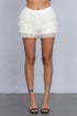RUFFLE WHITE SHORTS