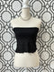 BLACK LACE KNIT STRAPLESS TOP