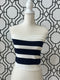 OFFWHITE/NAVY STRAPLESS TOP