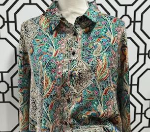 TEAL SILK MULTI TOP