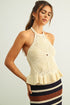 COASTAL CHARM HALTER TOP