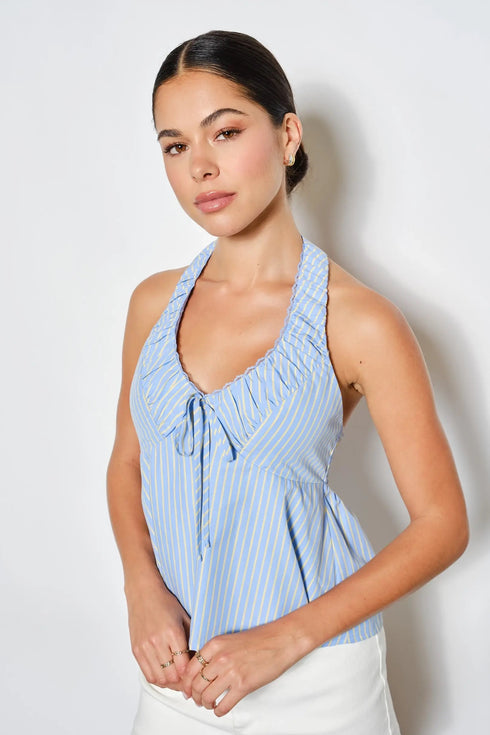 SKYLINE STRIPE HALTER TOP
