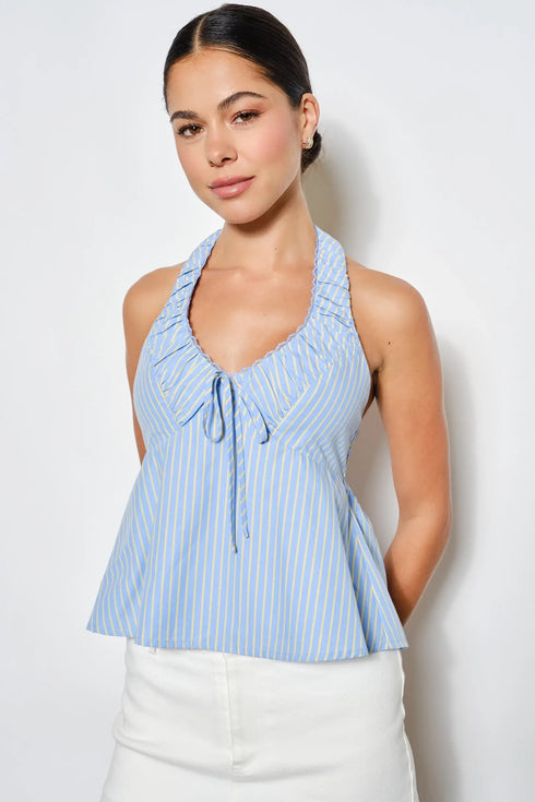 SKYLINE STRIPE HALTER TOP