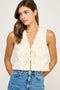 IVORY LUXE TIE-FRONT VEST