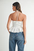 White mini ruffled top