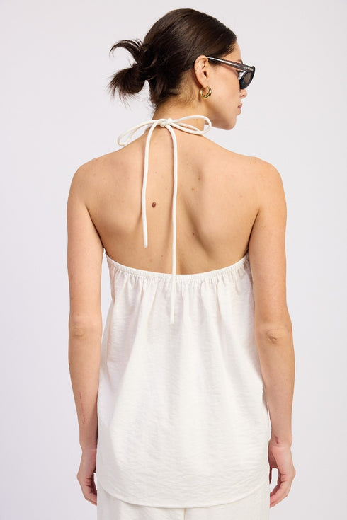 IVORY BREEZE HALTER TOP