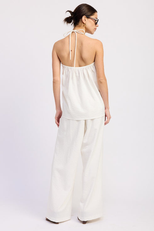 IVORY BREEZE HALTER TOP