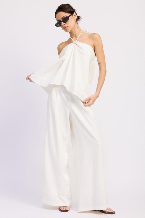 IVORY BREEZE HALTER TOP