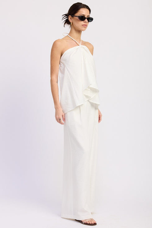 IVORY BREEZE HALTER TOP