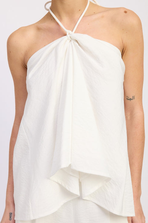 IVORY BREEZE HALTER TOP