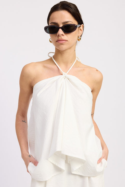 IVORY BREEZE HALTER TOP