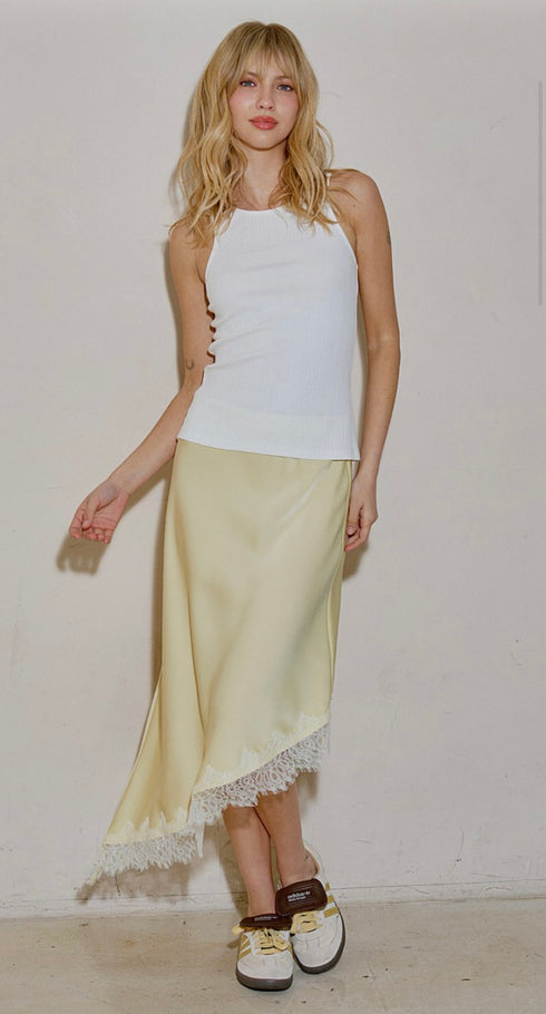 BUTTER YELLOW LACE WHISPER SKIRT