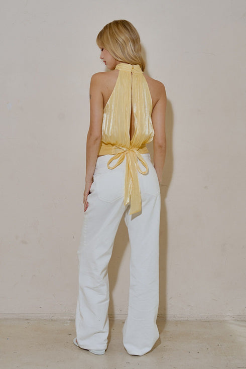 GOLDEN GLOW HALTER TOP