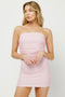 LIGHT PINK GINGHAM MINI DRESS