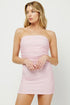 LIGHT PINK GINGHAM MINI DRESS