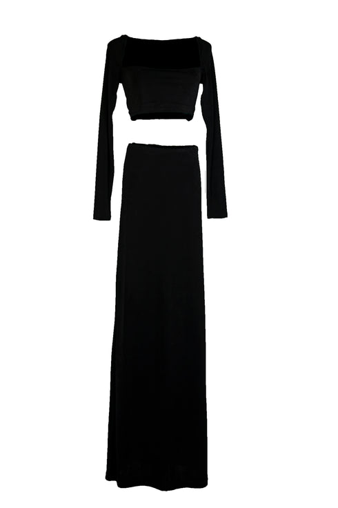 BLACK TOP & LONG SKIRT